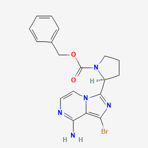 (S)-Benzyl 2-(8-amino-1-bromoimidazo(1,5-a)pyrazin-3-yl)pyrrolidine-1-carboxylate